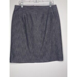 Ashley Stewart Y2K Plus Size 90s Mini Jean Denim Skirt Plus Size 14W Front Slit